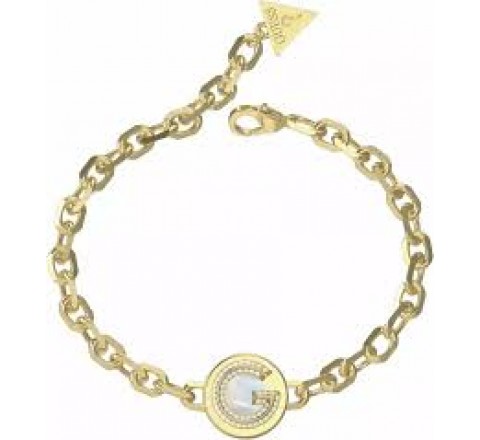 PULSERA GUESS ACERO DORADO NACAR CIRCONITAS JUBB05438JWYGS