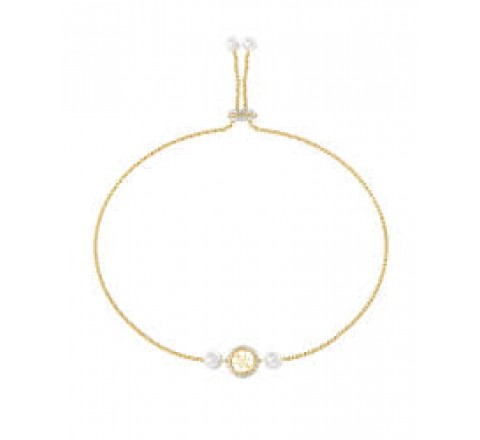 PULSERA GUESS ACERO DORADO AJUSTABLE PERLAS JUBB05520JWYGT-U