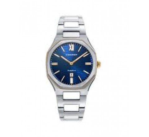 RELOJ VICEROY CAJA Y ARMIS ACERO BISEL DORADO 45000-33
