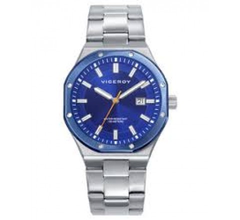 RELOJ VICEROY CAJA Y ARMIS ACERO ESFERA AZUL 401459-37