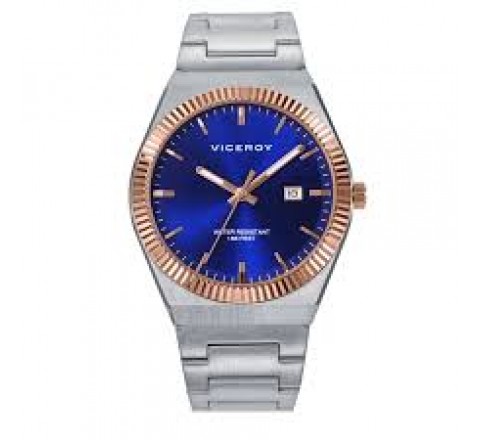RELOJ VICEROY CAJA Y ARMIS ACERO BISEL ROSADO 401433-37