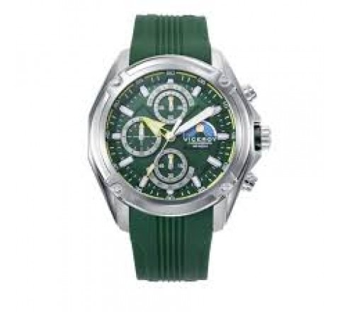 RELOJ VICEROY CAJA ACERO CORREA SILICONA VERDE 401441-67