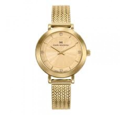 RELOJ MARK MADDOX CAJA Y ARMIS DORADO MM1034-27