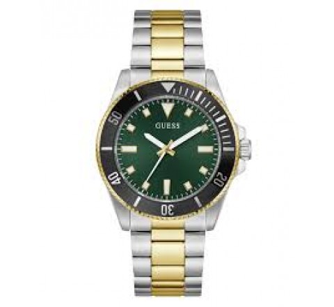 RELOJ GUESS CAJA Y ARMIS ACERO BICOLOR ESF VERDE GW0968G4