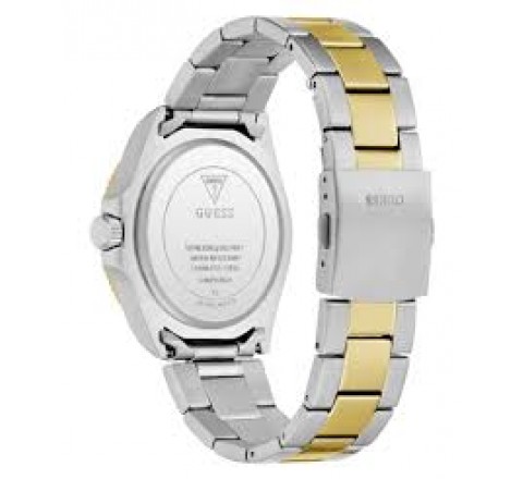 RELOJ GUESS CAJA Y ARMIS ACERO BICOLOR ESF VERDE GW0968G4