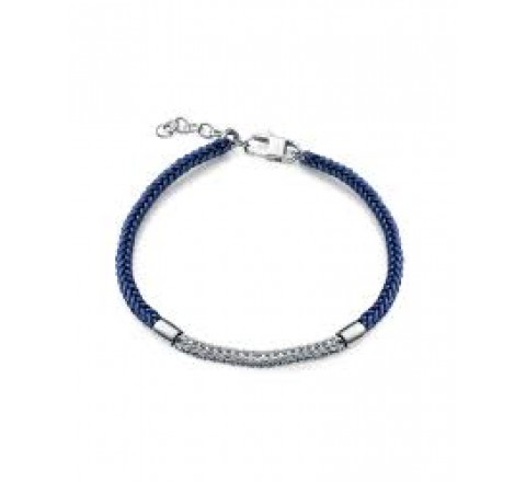 PULSERA VICEROY PLATA Y CUERO AZUL 13258P000-93
