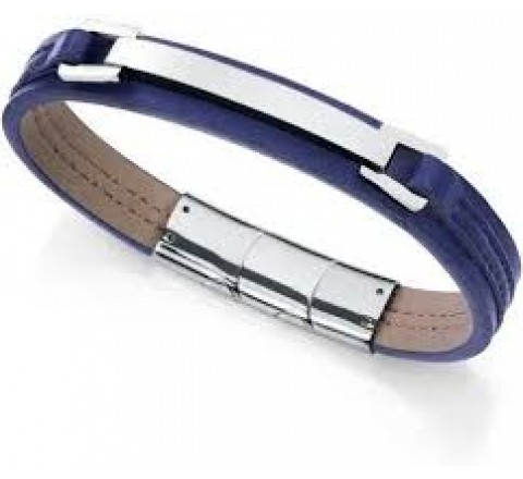 PULSERA VICEROY ACERO Y PIEL AZUL 75378P01013