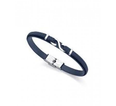 PULSERA VICEROY ACERO Y PIEL AZUL 14012P01013