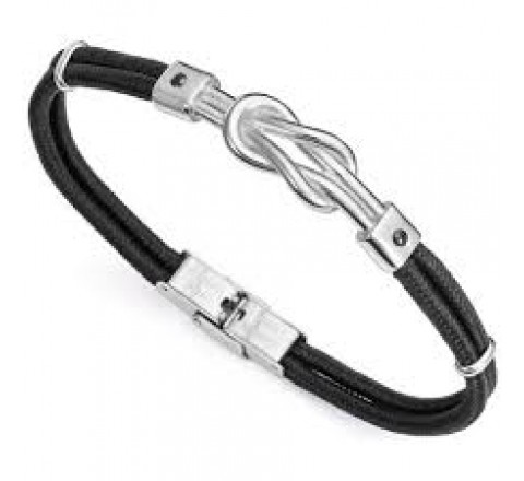 PULSERA VICEROY NYLON NEGRO CON ACERO 14019P01010