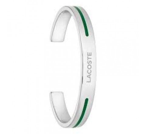 PULSERA LACOSTE ACERO RIGIDA ESMALTE VERDE 2040526