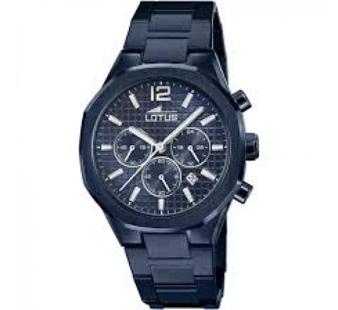 RELOJ LOTUS CAJA Y ARMIS ACERO AZUL CRONO 18848/1