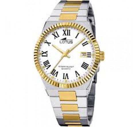 RELOJ LOTUS CAJA Y ARMIS ACERO BICOLOR DORADO 18836/4