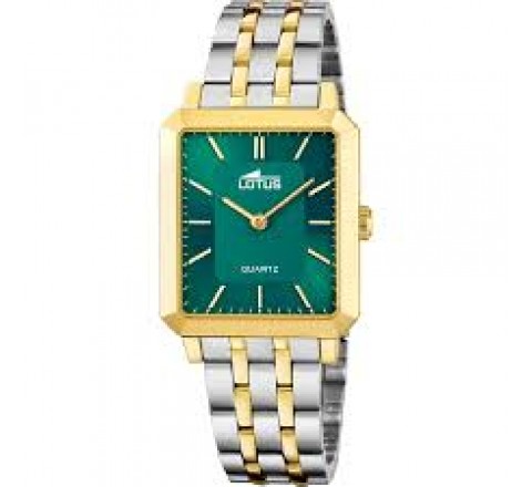 RELOJ LOTUS CAJA Y ARMIS ACERO BICOLOR ESFERA VERDE 18981/3