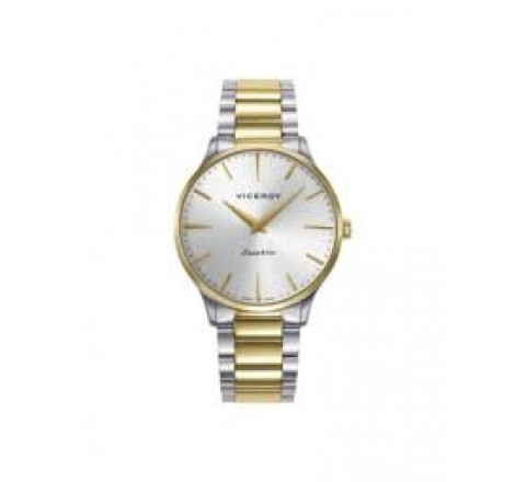 RELOJ VICEROY ACERO BICOLOR DORADO CRISTAL ZAFIRO 45119-87
