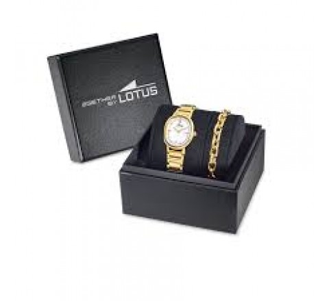 RELOJ LOTUS ACERO DORADO ESFERA NACAR PULSERA REGALO 19013/1