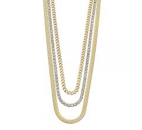 GARGANTILLA LOTUS DOBLE ACERO DORADO CIRCONITAS LS2342/1/2