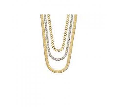 GARGANTILLA LOTUS DOBLE ACERO DORADO CIRCONITAS LS2342/1/2