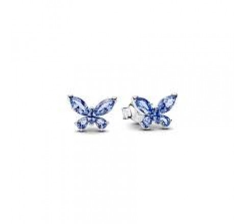 PENDIENTES PANDORA PLATA MARIPOSA CIRCONITAS AZUL 294230C01