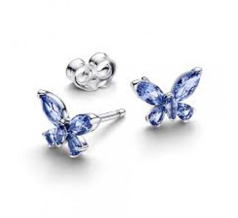 PENDIENTES PANDORA PLATA MARIPOSA CIRCONITAS AZUL 294230C01