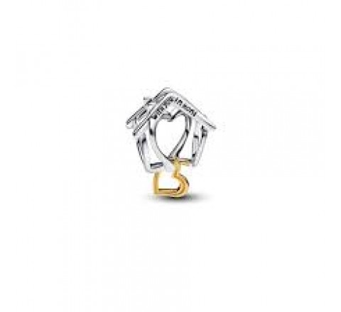 CHARM PANDORA PLATA BICOLOR HOGAR Y CORAZON 764145C00