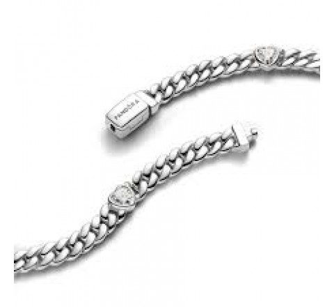 PULSERA PANDORA PLATA ESLABONES CIRCONITAS 20CM 594226C01-20