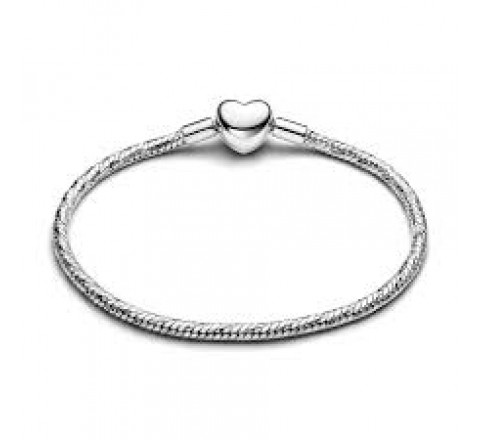 PULSERA PANDORA PLATA CORAZON LISO 17CM 594236C00-17