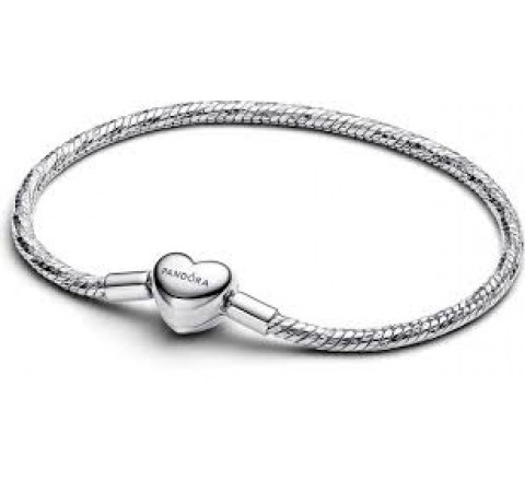 PULSERA PANDORA PLATA CORAZON LISO 21CM 594236C00-21