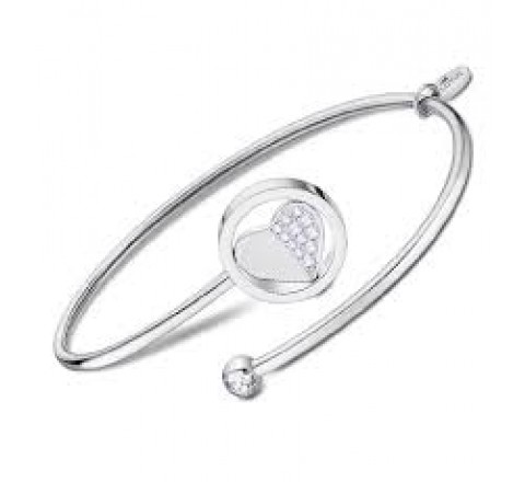 PULSERA LOTUS RIGIDA ACERO CORAZON CIRCONITAS LS2169/2/2