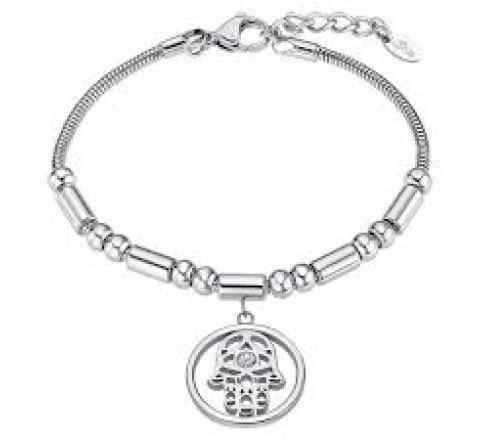 PULSERA LOTUS ACERO MANO FATIMA COLGANDO CIRCONIT LS2465/2/1