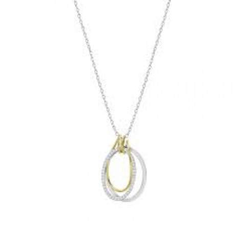 GARGANTILLA LOTUS PLATA BICOLOR DORADO CIRCONITAS LP3885-1/1
