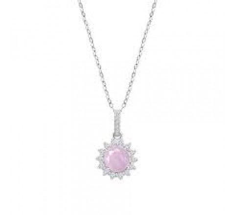 GARGANTILLA LOTUS PLATA CIRCONITA ROSA LP3791-1/1