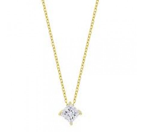 GARGANTILLA LOTUS PLATA DORADA CIRCONITA CUADRADA LP3835-1/2