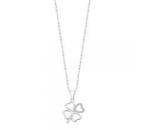GARGANTILLA LOTUS PLATA TREBOL CON CIRCONITAS LP3305-1/1