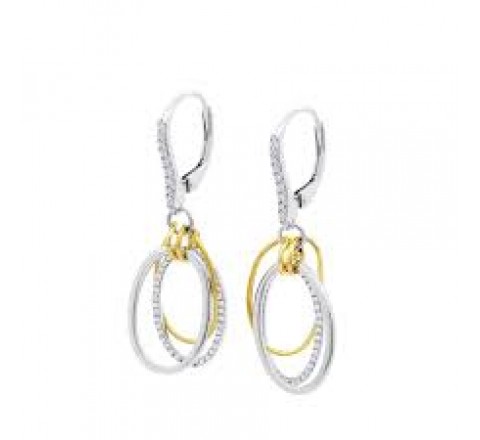 PENDIENTES LOTUS PLATA BICOLOR DORADO LARGOS LP3885-4/2