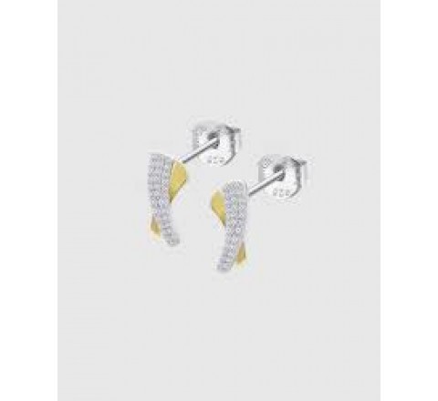 PENDIENTES LOTUS PLATA BICOLOR DORADO CIRCONITAS LP3845-4/2