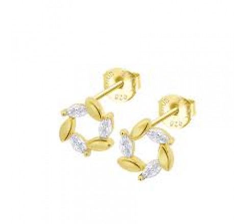 PENDIENTES LOTUS PLATA DORADA CIRCONITAS LP3188-4/2