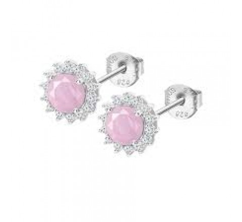 PENDIENTES LOTUS PLATA CIRCONITA ROSA LP3791-4/1