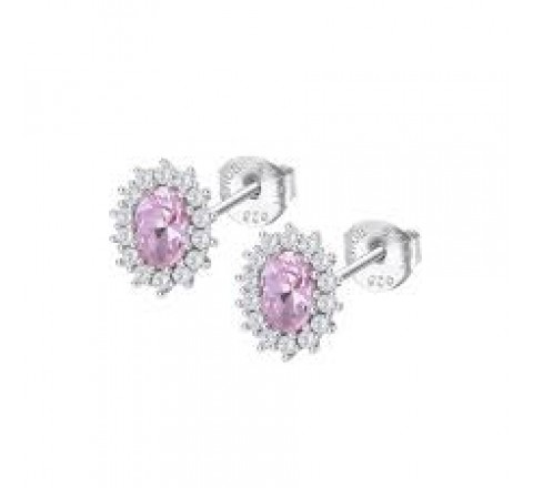 PENDIENTES LOTUS PLATA CIRCONITA ROSA LP3459-4/6