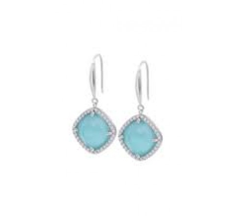 PENDIENTES LOTUS PLATA PIEDRA AZUL TURQUESA LP3921-4/2