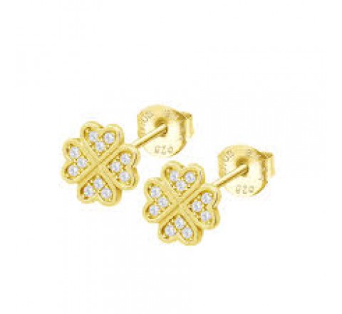 PENDIENTES LOTUS PLATA DORADA TREBOL CIRCONITAS LP3052-4/2