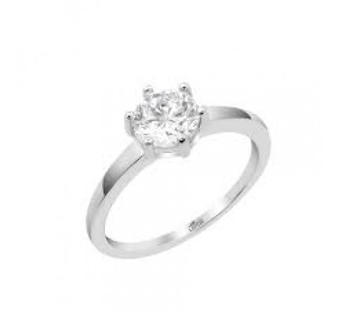 ANILLO LOTUS PLATA CIRCONITA CON GARRAS N?14 LP3740-3/114