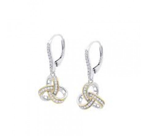 PENDIENTES LOTUS PLATA BICOLOR DORADA CIRCONITAS LP3888-4/1