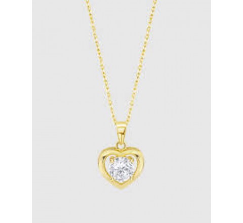 GARGANTILLA LOTUS PLATA DORADA CORAZON CIRCONITA LP3092-1/2