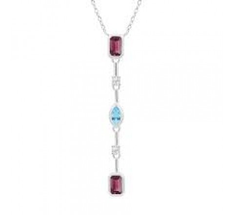 GARGANTILLA LOTUS PLATA CIRCONITAS DE COLOR LP3882-1/1