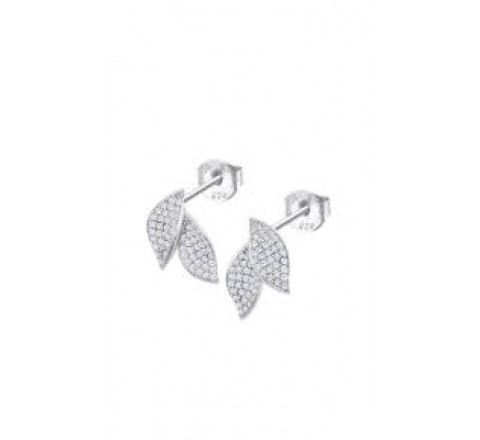 PENDIENTES LOTUS PLATA HOJAS CON CIRCONITAS LP3911-4/1