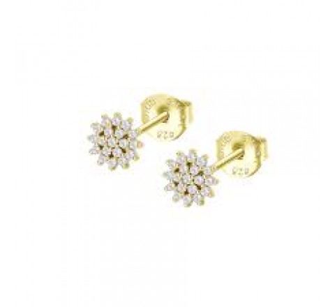 PENDIENTES LOTUS PLATA DORADA FLOR CIRCONITAS LP3081-4/2
