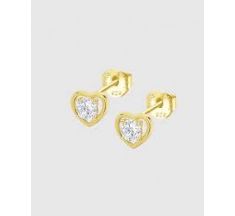 PENDIENTES LOTUS PLATA DORADA CORAZON CIRCONITA LP3092-4/2