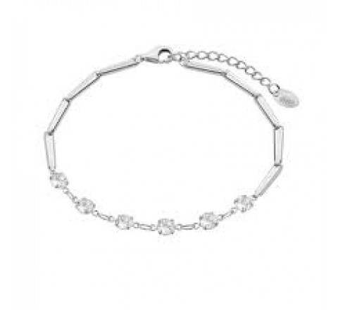 PULSERA LOTUS PLATA CIRCONITAS LP3676-2/1