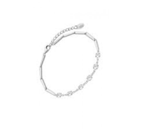 PULSERA LOTUS PLATA CIRCONITAS LP3676-2/1