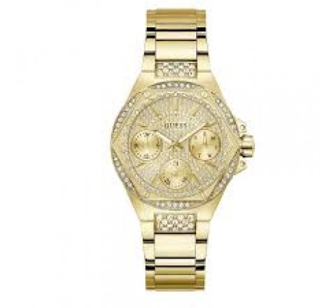 RELOJ GUESS CAJA Y ARMIS ACERO DORADO CIRCONITAS GW0878L2